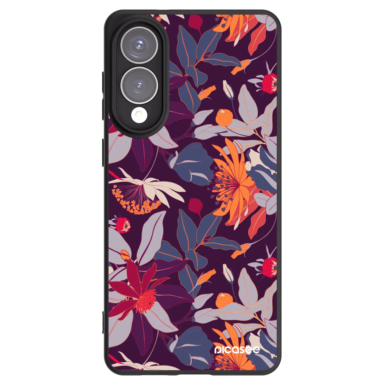 Picasee husă neagră din silicon pentru Samsung Galaxy S25 Edge 5G - Purple Leaf