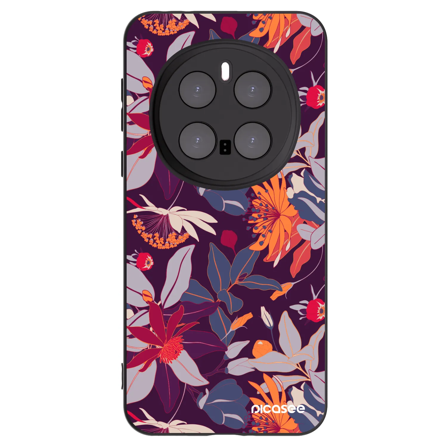 Picasee husă neagră din silicon pentru Honor Magic7 Pro 5G - Purple Leaf