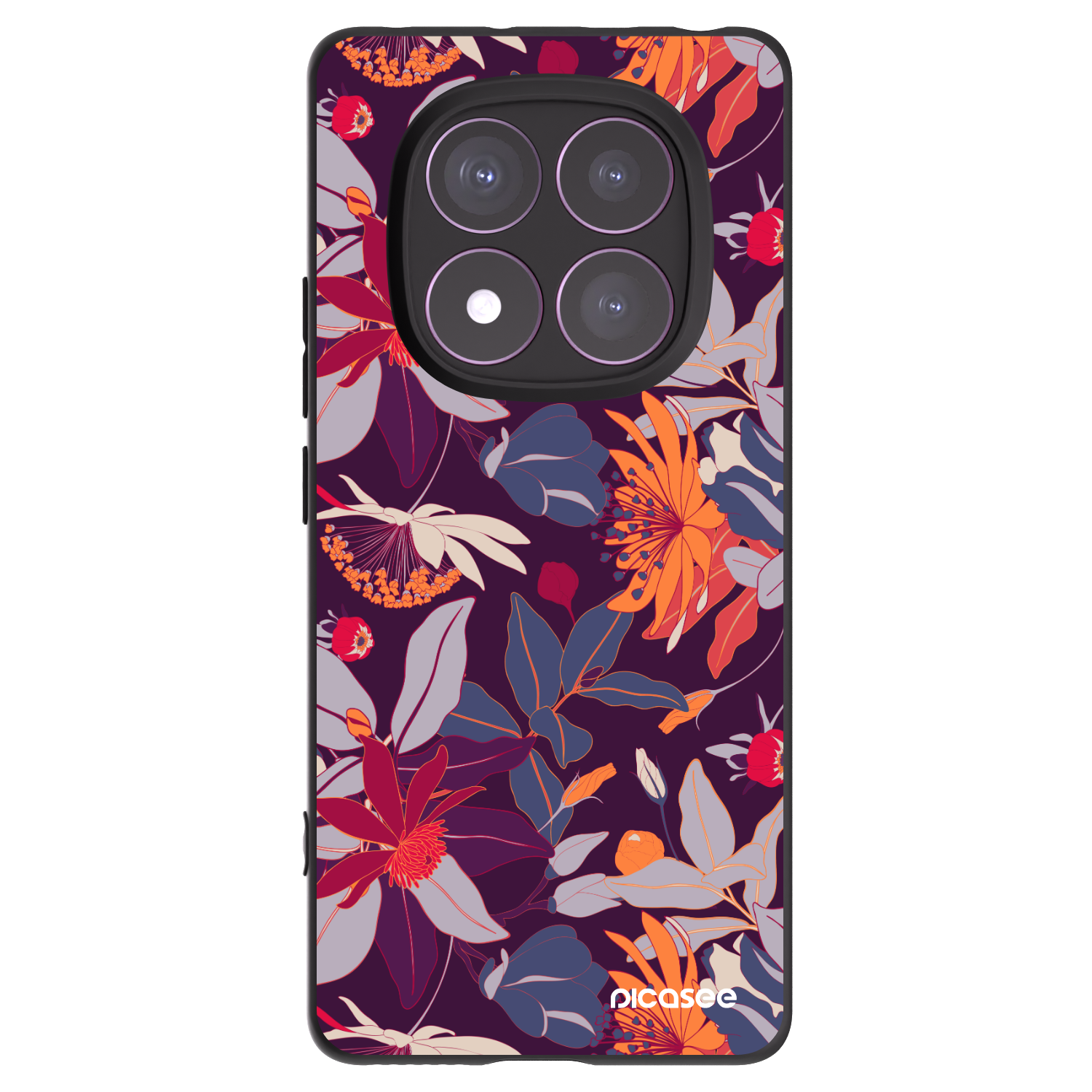 Picasee husă neagră din silicon pentru Xiaomi Redmi Note 14 Pro 4G - Purple Leaf