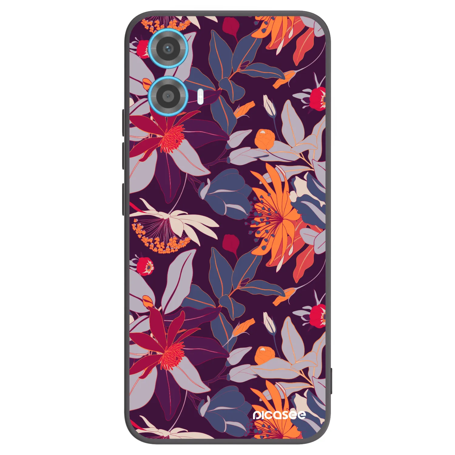 Picasee husă neagră din silicon pentru Motorola Moto G34 5G - Purple Leaf