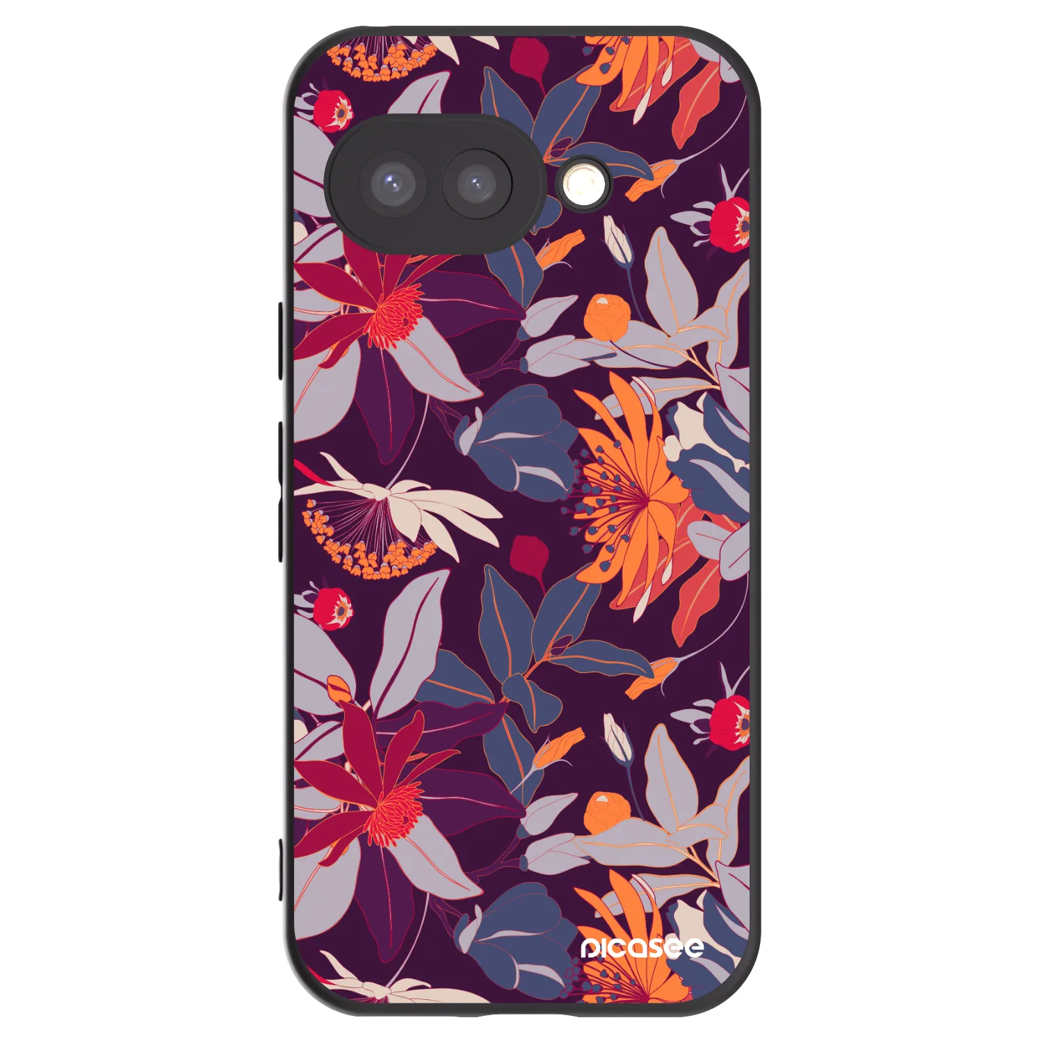 Picasee husă neagră din silicon pentru Google Pixel 9a - Purple Leaf