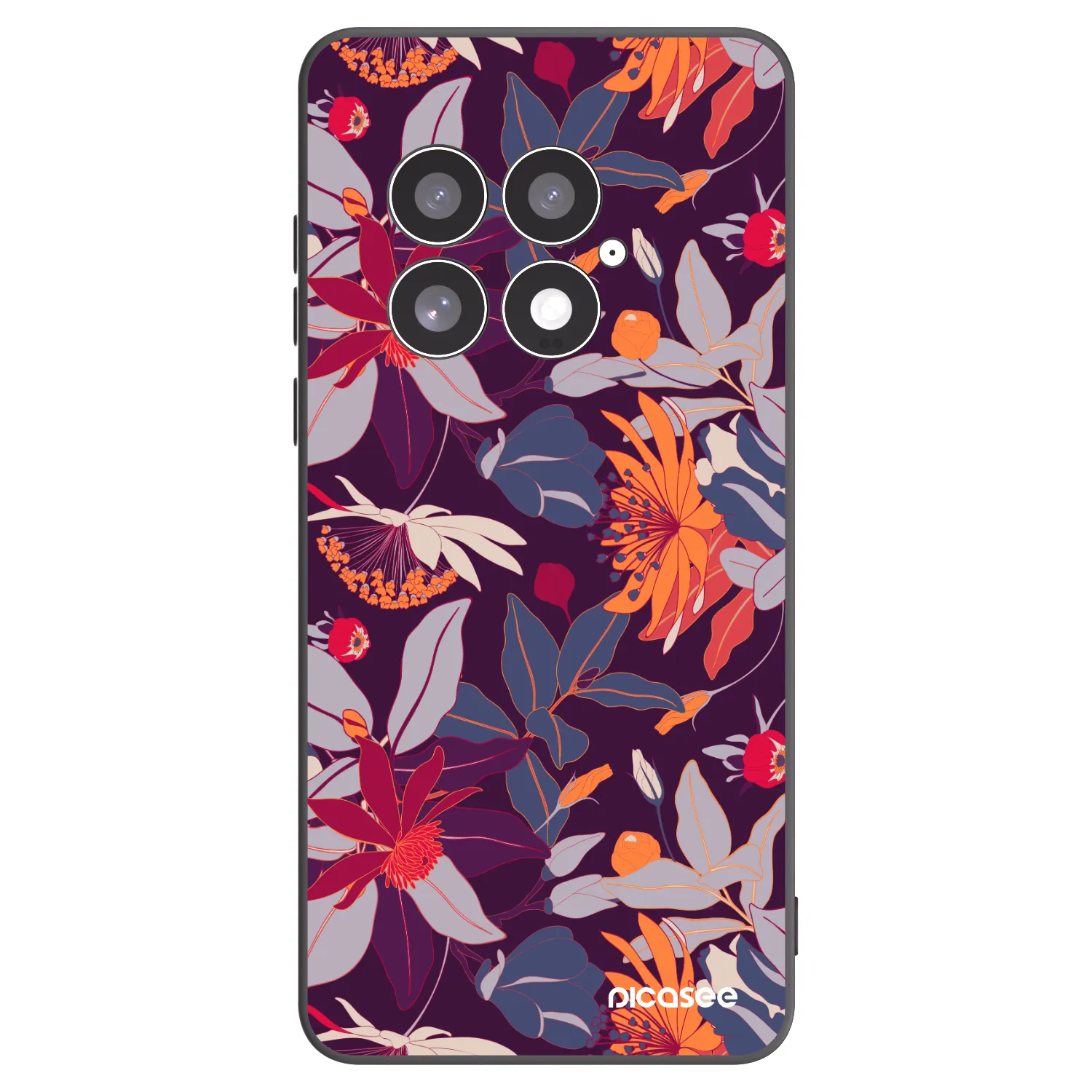Picasee husă neagră din silicon pentru OnePlus 13 5G - Purple Leaf