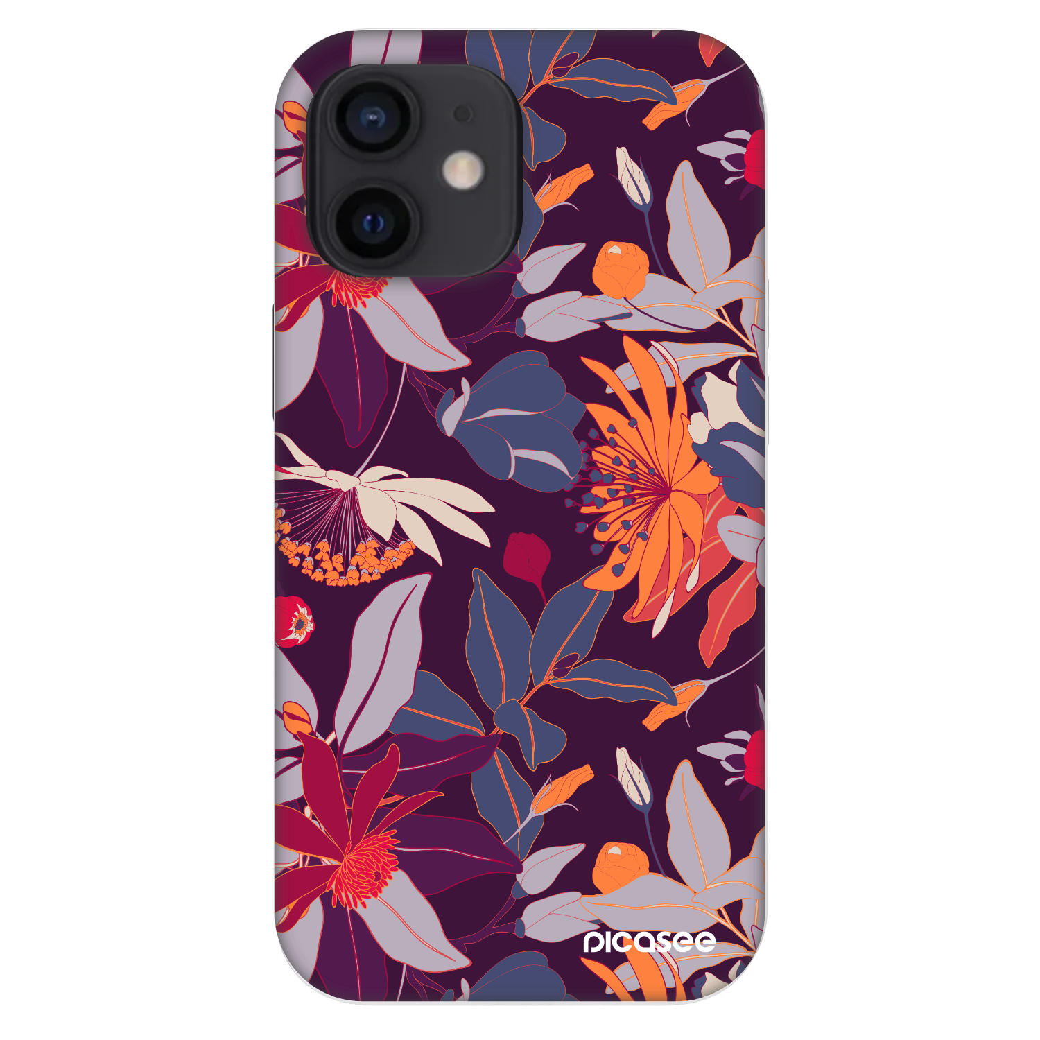 Picasee Fashion Case pentru Apple iPhone 12 mini - Purple Leaf
