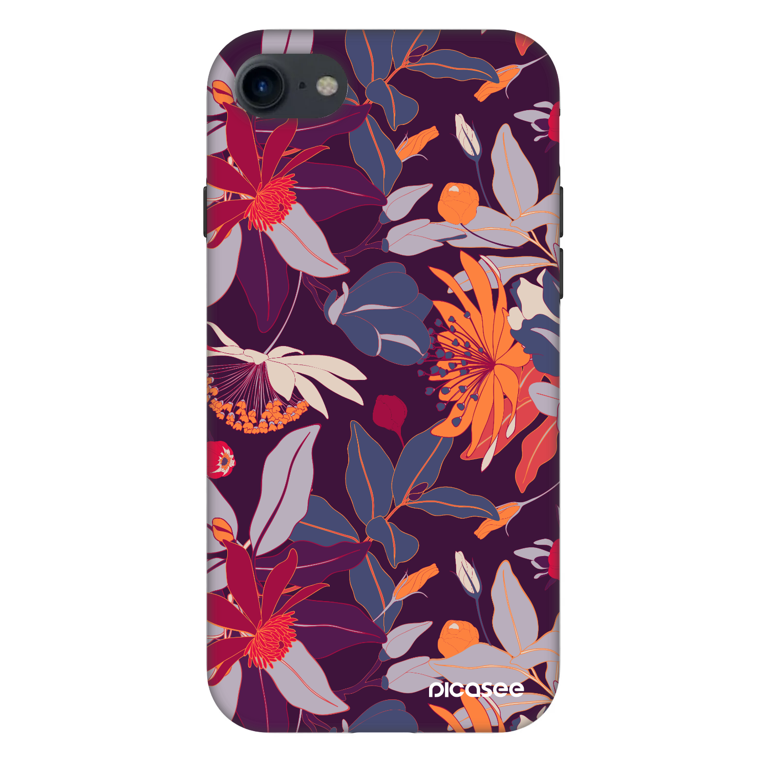 Picasee Fashion Case pentru Apple iPhone SE 2022 - Purple Leaf