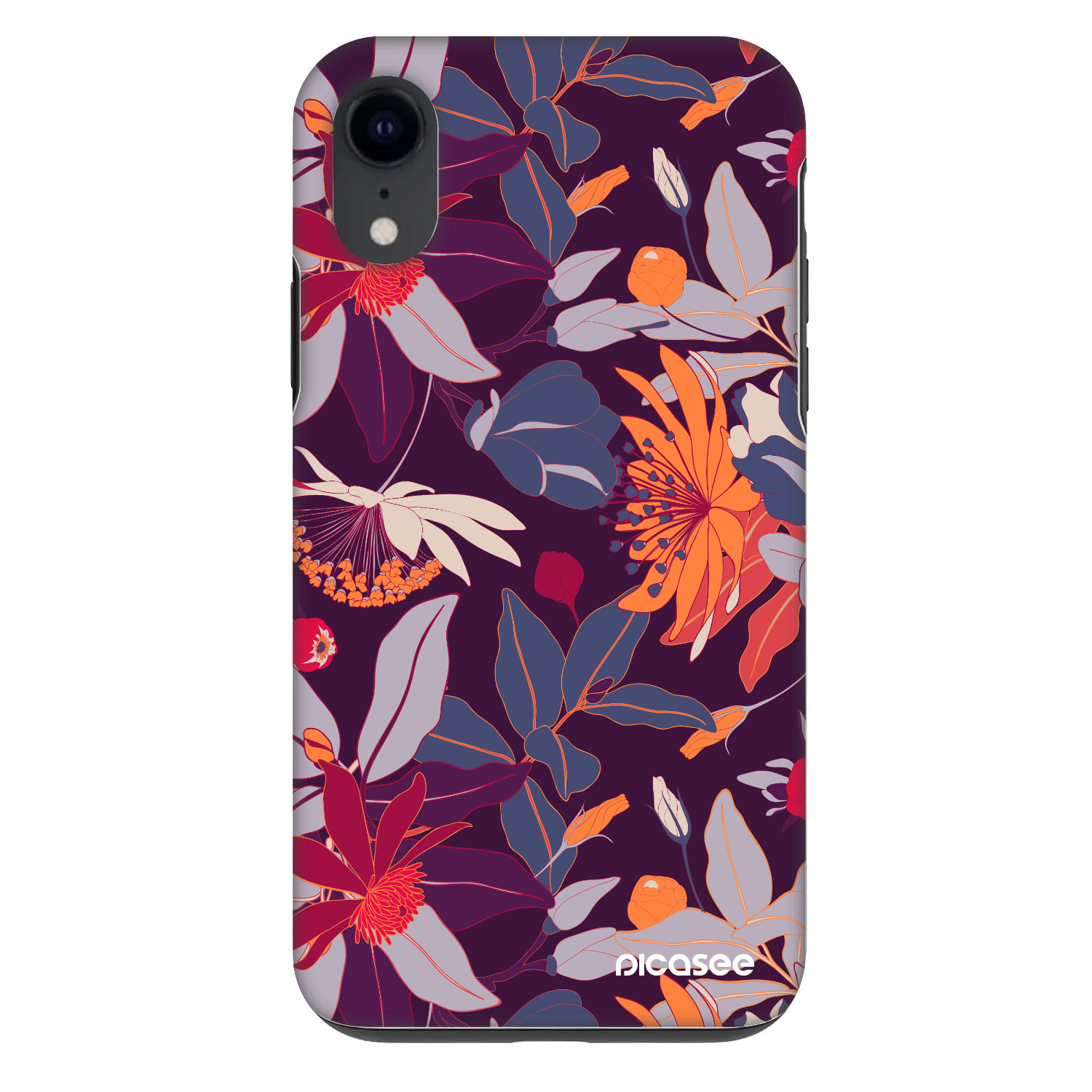 Picasee Fashion Case pentru Apple iPhone XR - Purple Leaf