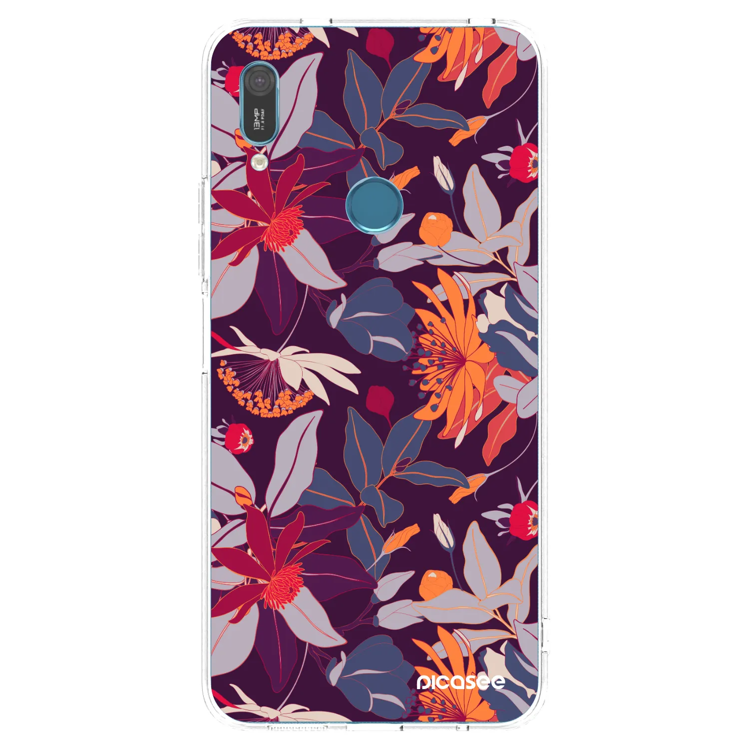 Picasee husă transparentă din silicon pentru Huawei Y6 2019 - Purple Leaf