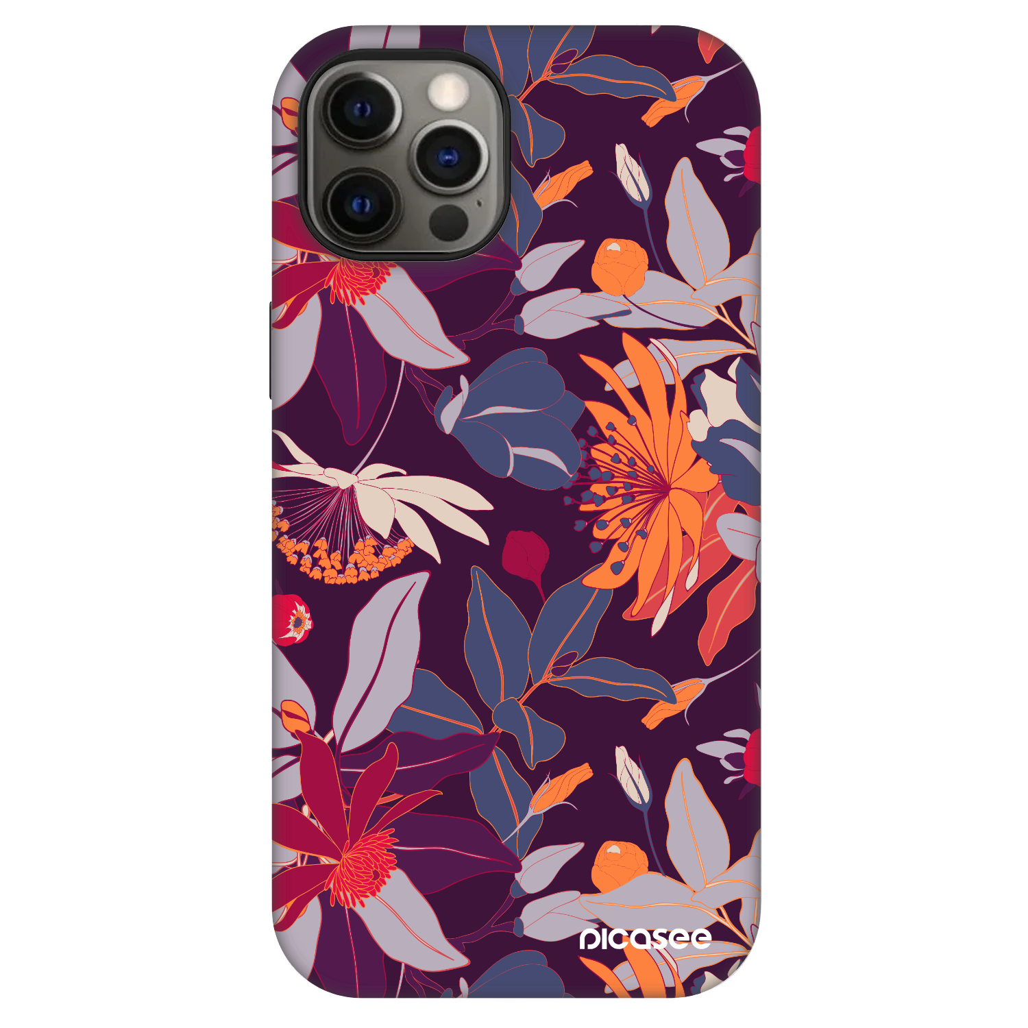 Picasee Fashion Case MagSafe pentru Apple iPhone 12 - Purple Leaf