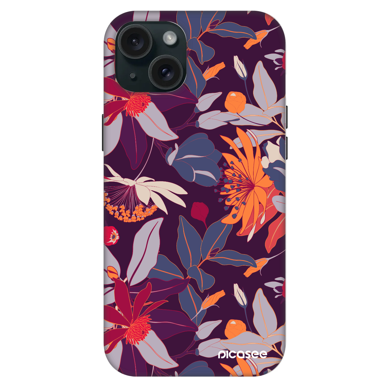 Picasee Fashion Case MagSafe pentru Apple iPhone 15 Plus - Purple Leaf