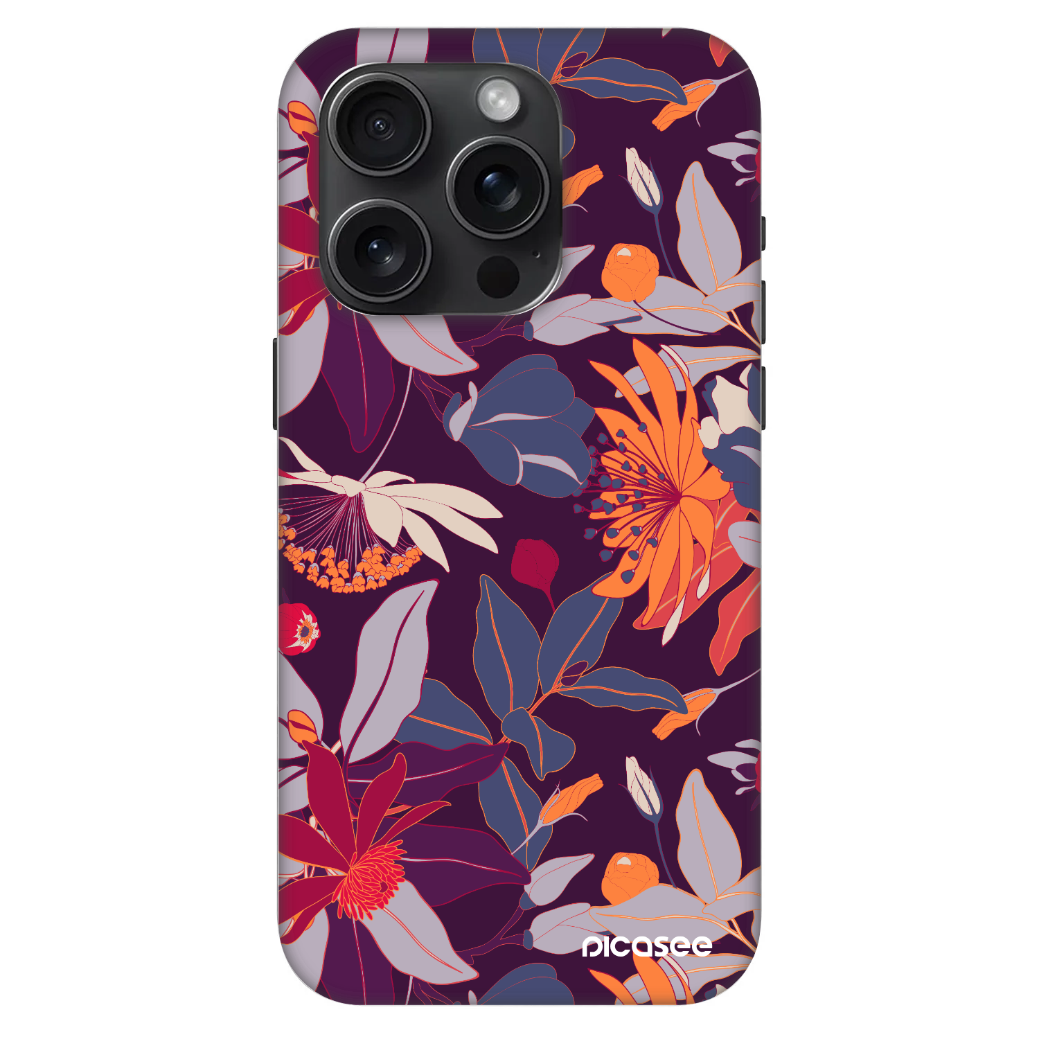 Picasee Fashion Case MagSafe pentru Apple iPhone 15 Pro - Purple Leaf