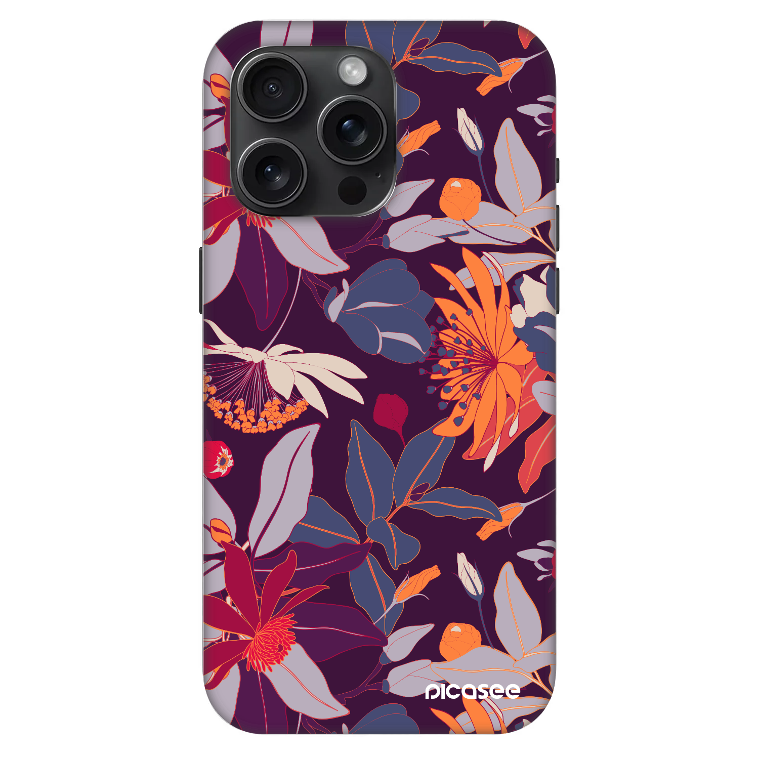 Picasee Fashion Case MagSafe pentru Apple iPhone 15 Pro Max - Purple Leaf