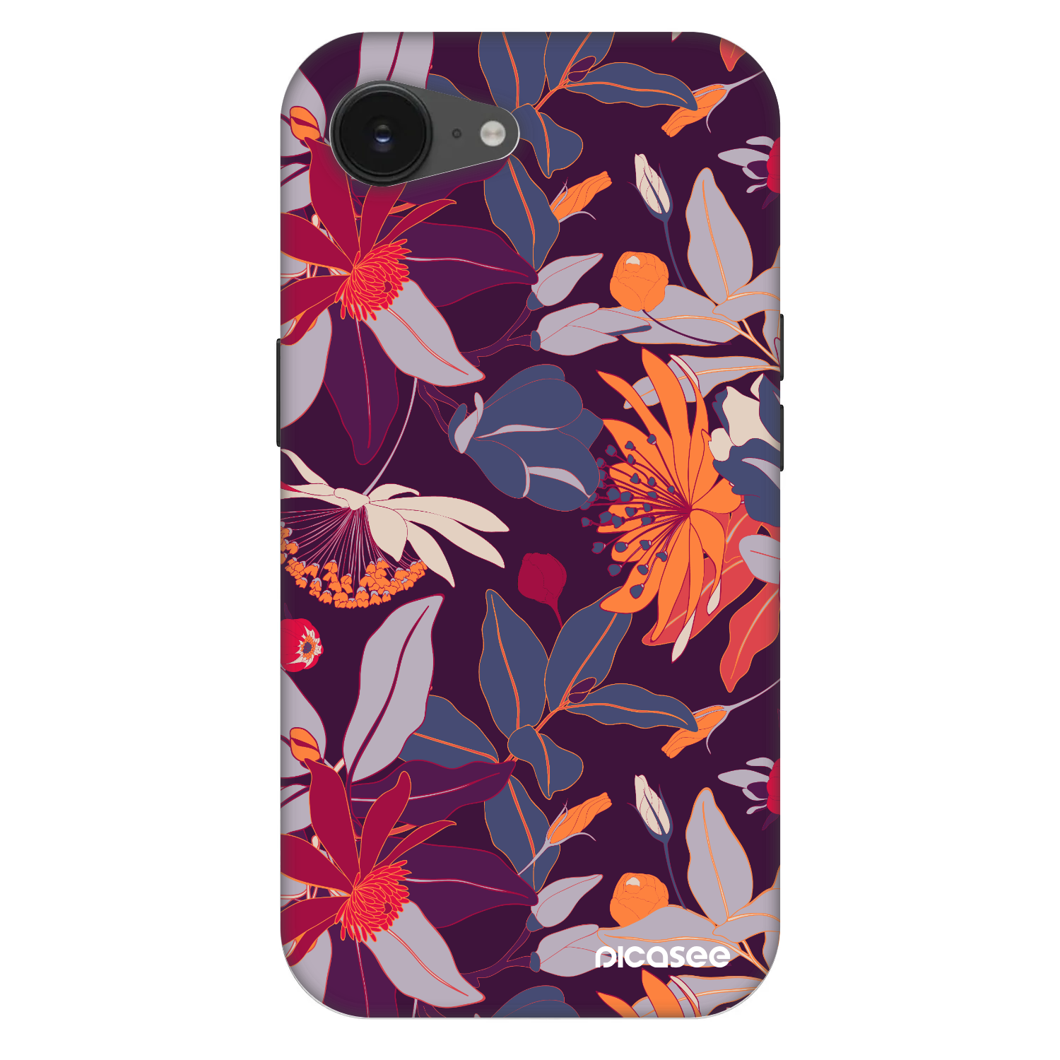 Picasee Fashion Case MagSafe pentru Apple iPhone 16e - Purple Leaf