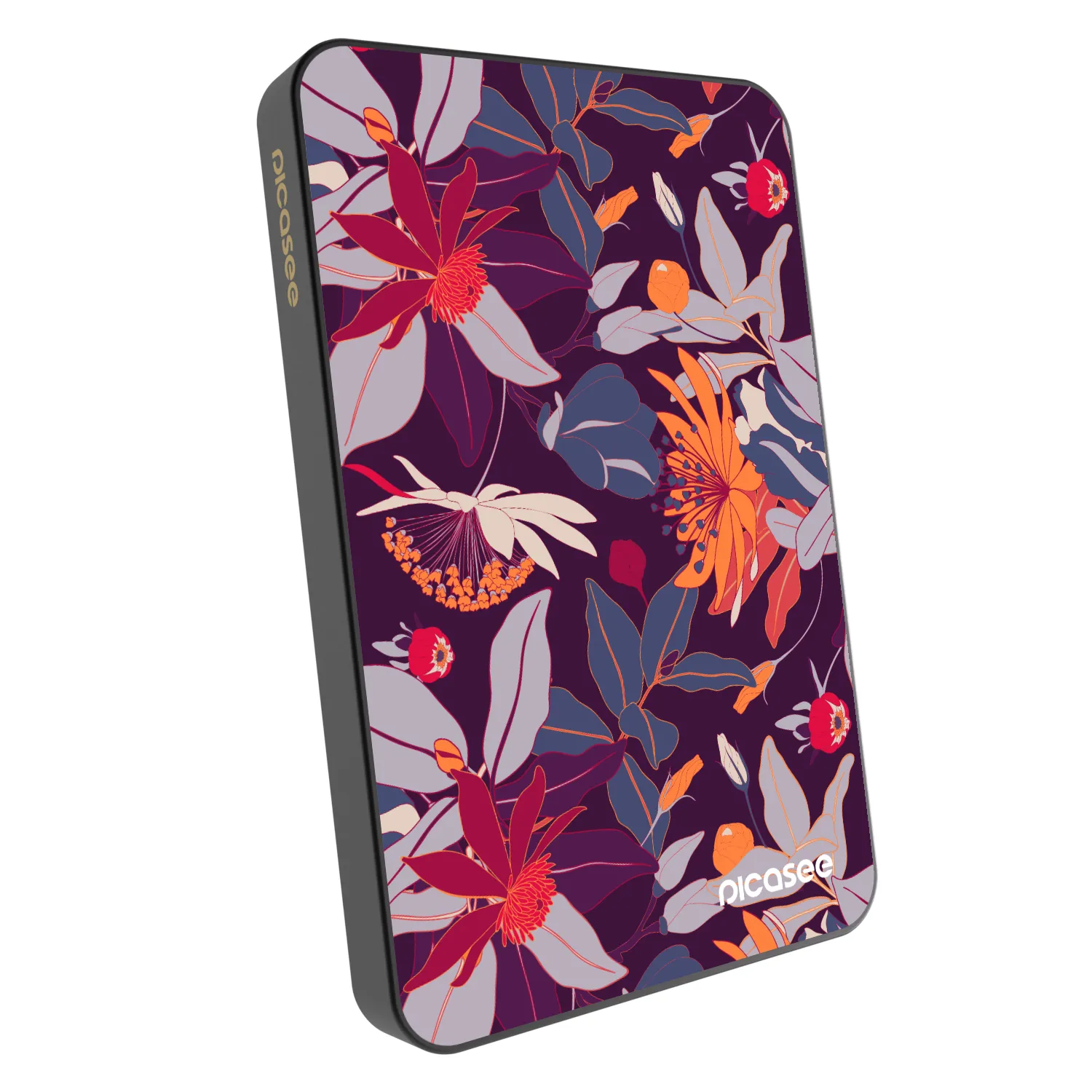 Picasee Powerbank cu MagSafe 5 000 mAh Gri - Purple Leaf