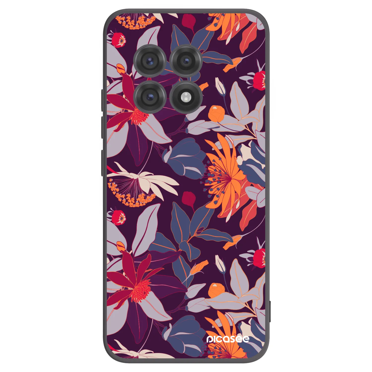 Picasee husă neagră din silicon pentru OnePlus 13R 5G - Purple Leaf