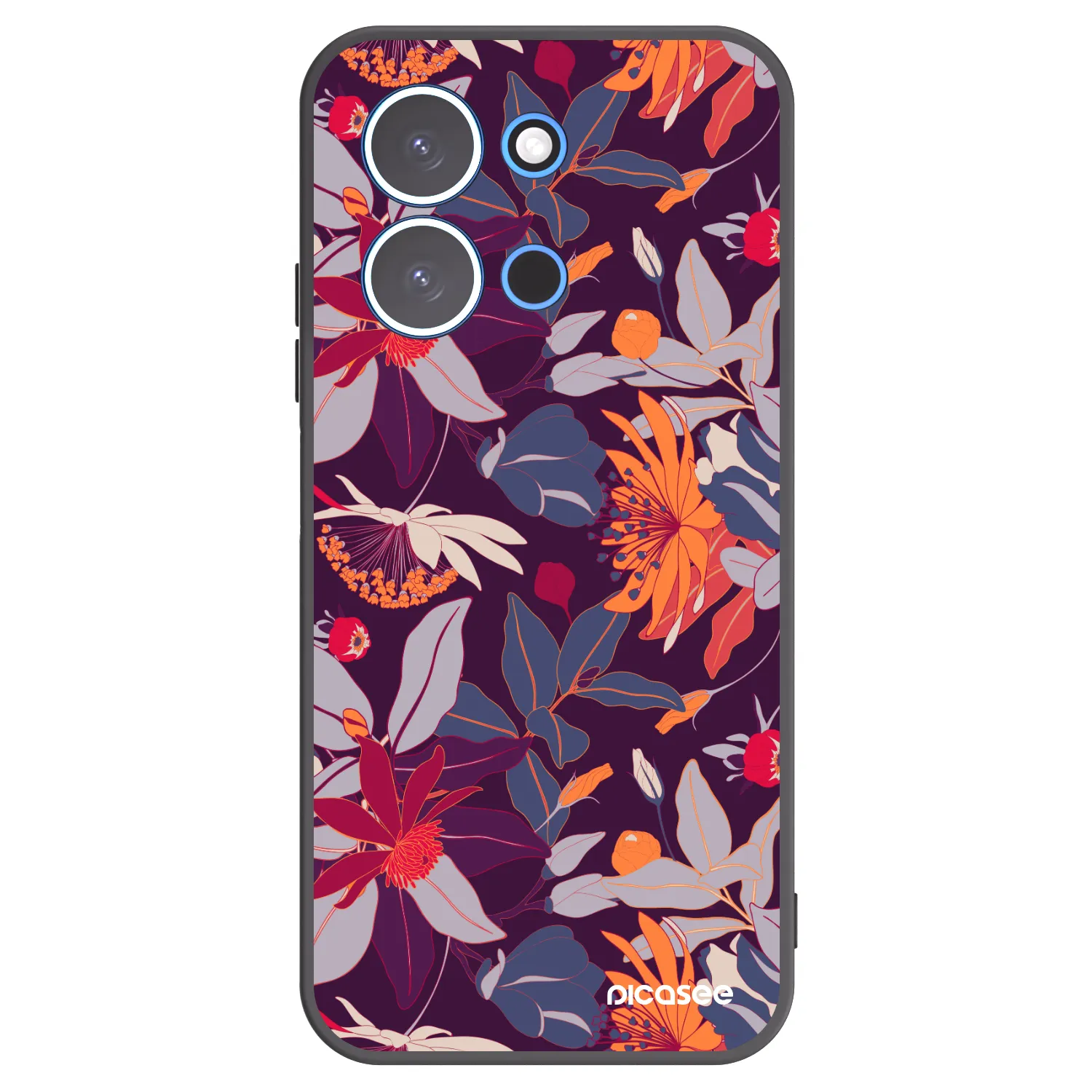 Picasee husă neagră din silicon pentru Xiaomi Redmi 15C 4G - Purple Leaf