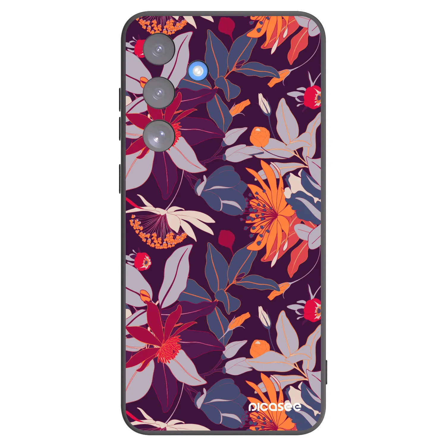 Picasee husă neagră din silicon pentru Samsung Galaxy S25 FE 5G - Purple Leaf