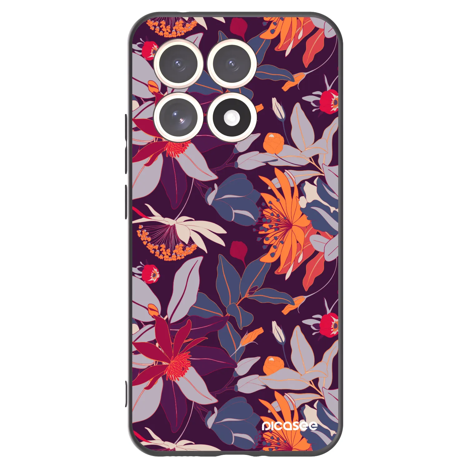 Picasee husă neagră din silicon pentru Xiaomi 15T - Purple Leaf