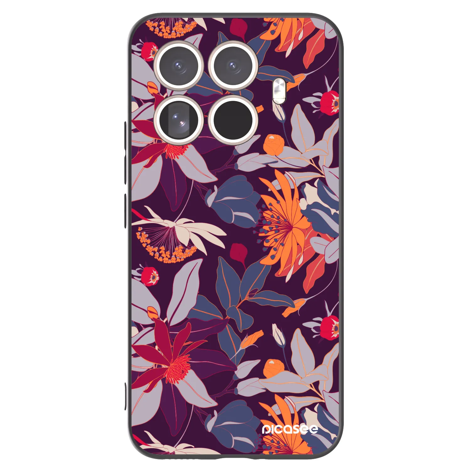 Picasee husă neagră din silicon pentru Xiaomi 15T Pro - Purple Leaf