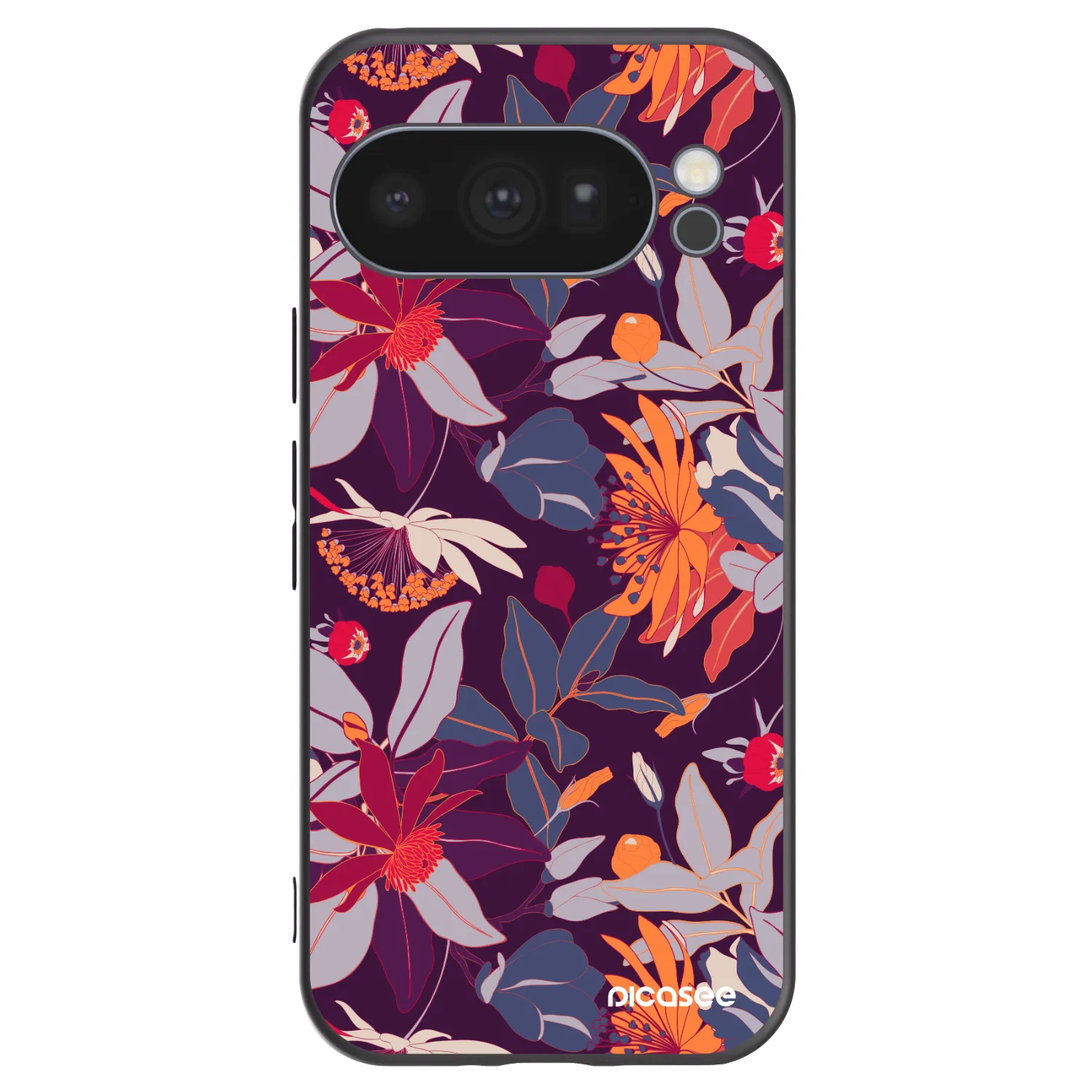 Picasee husă neagră din silicon pentru Google Pixel 10 Pro - Purple Leaf