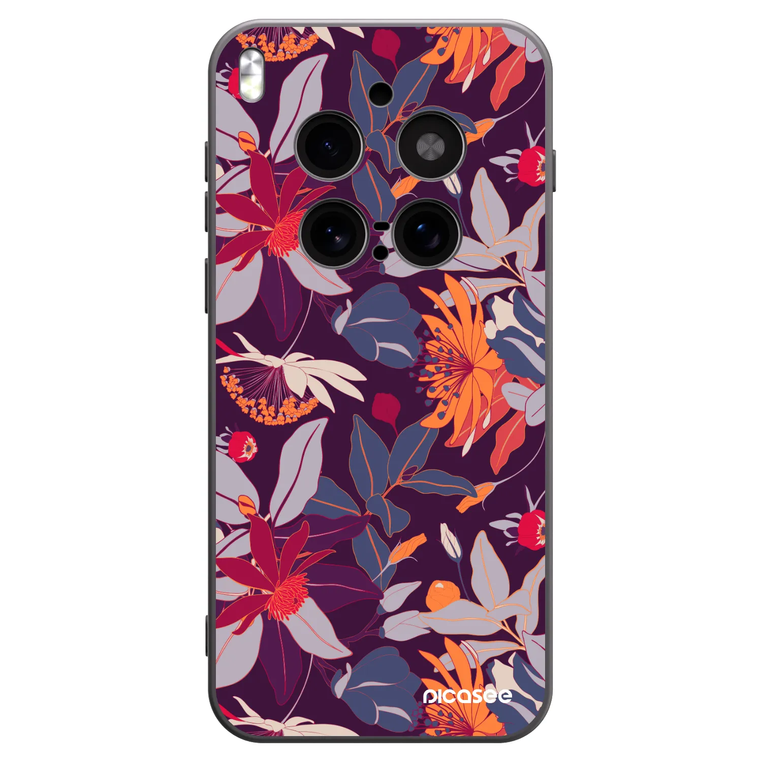 Picasee husă neagră din silicon pentru Vivo X300 Pro - Purple Leaf