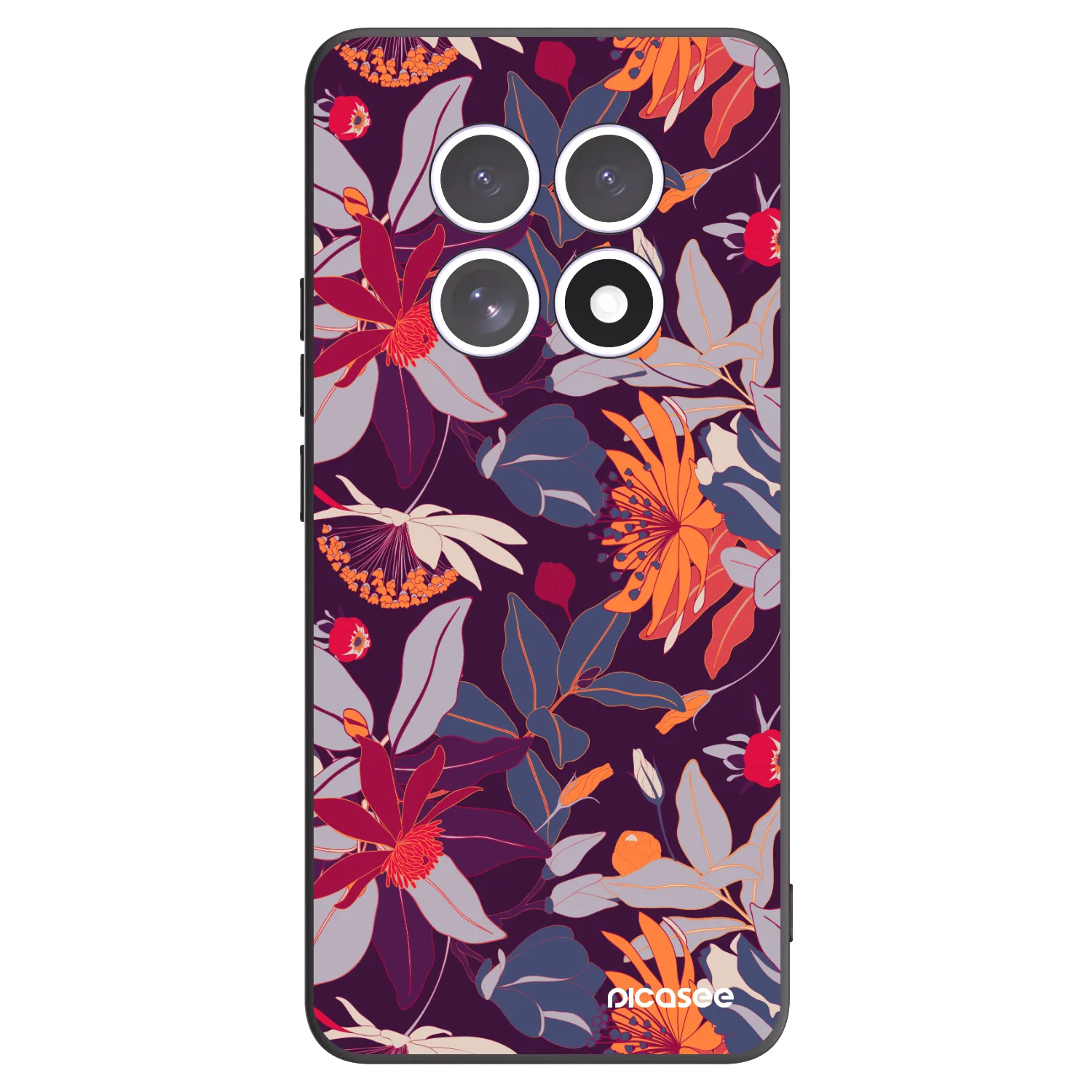 Picasee husă neagră din silicon pentru Xiaomi Redmi Note 15 5G - Purple Leaf