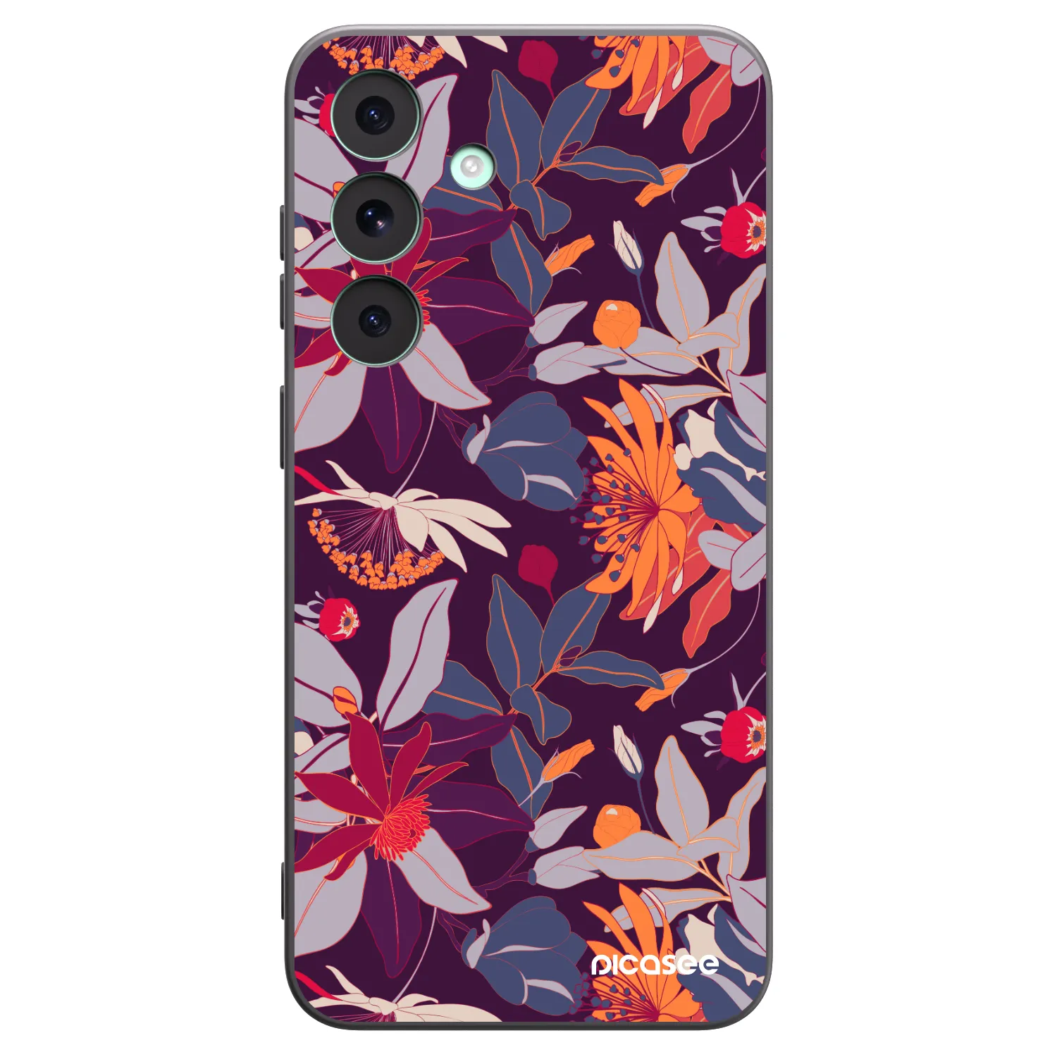 Picasee husă neagră din silicon pentru Samsung Galaxy S26 FE - Purple Leaf
