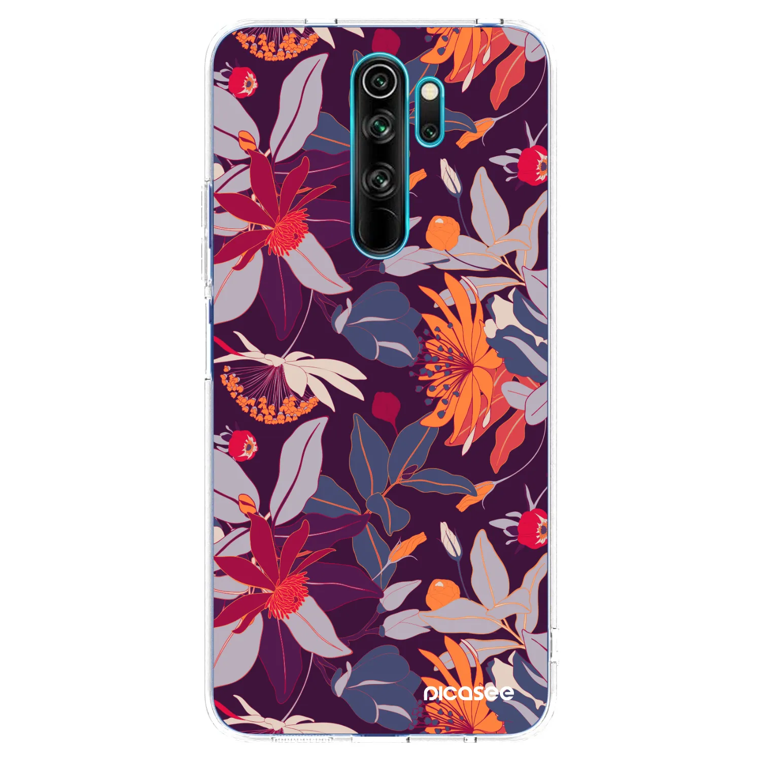 Picasee husă transparentă din silicon pentru Xiaomi Redmi Note 8 Pro - Purple Leaf