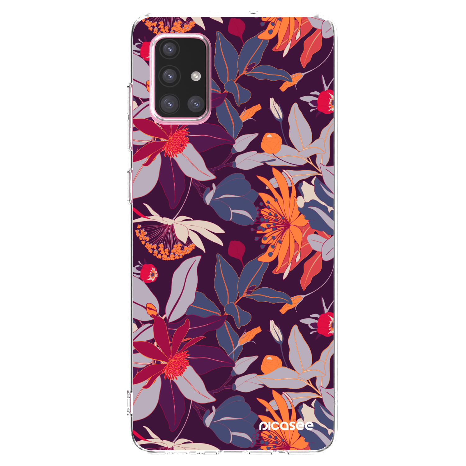 Picasee husă transparentă din silicon pentru Samsung Galaxy A71 A715F - Purple Leaf