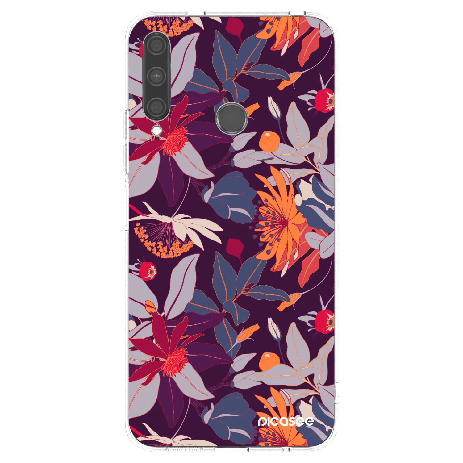 Picasee husă transparentă din silicon pentru Huawei P40 Lite E - Purple Leaf