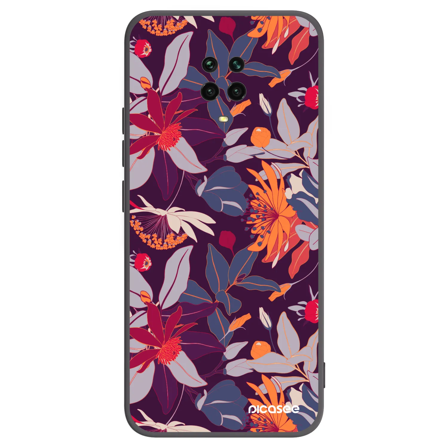 Picasee husă neagră din silicon pentru Xiaomi Redmi Note 9 Pro - Purple Leaf