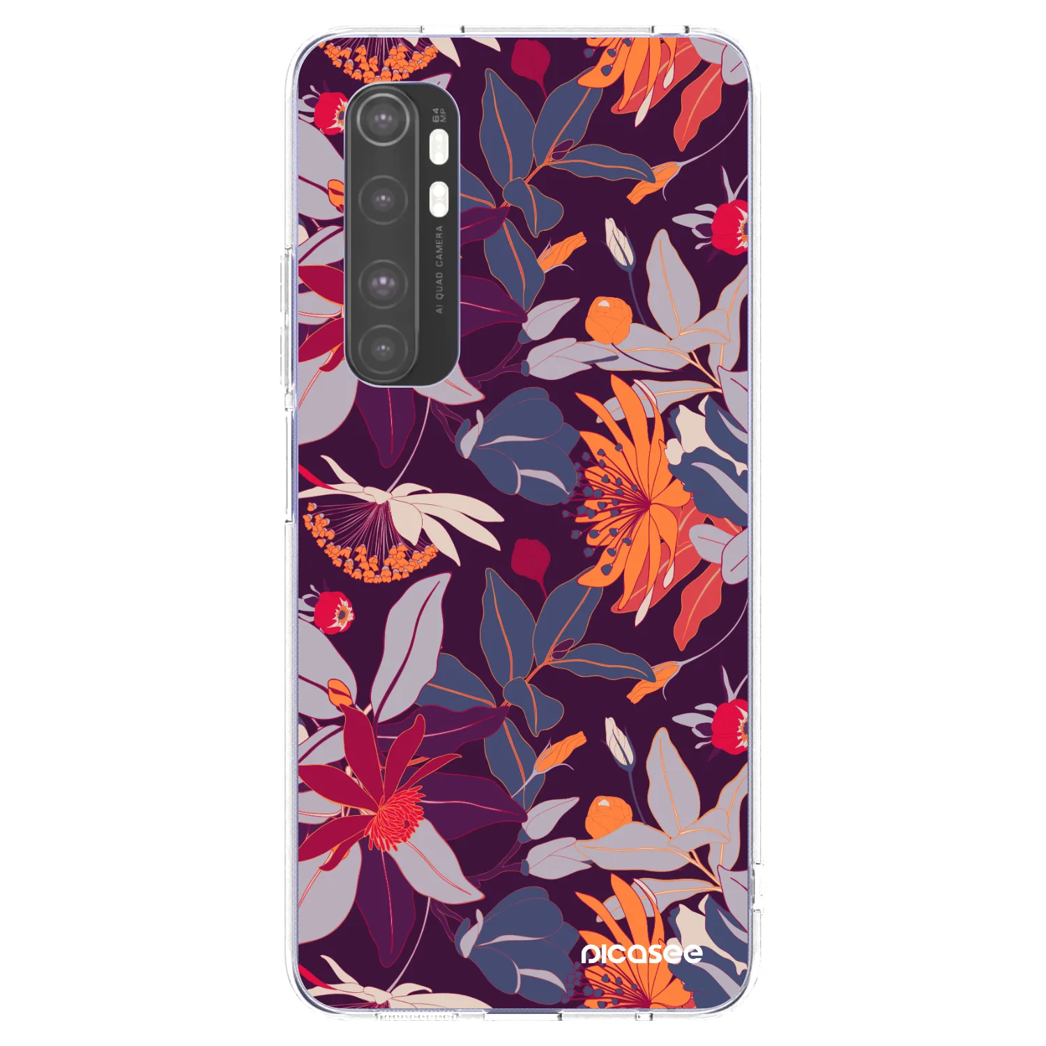 Picasee husă transparentă din silicon pentru Xiaomi Mi Note 10 Lite - Purple Leaf