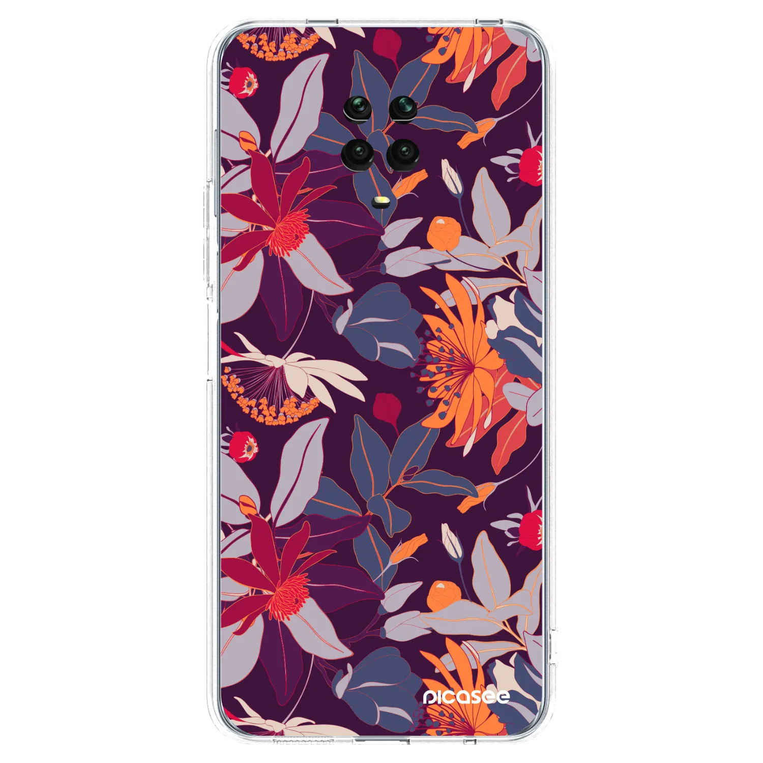 Picasee husă transparentă din silicon pentru Xiaomi Redmi Note 9S - Purple Leaf