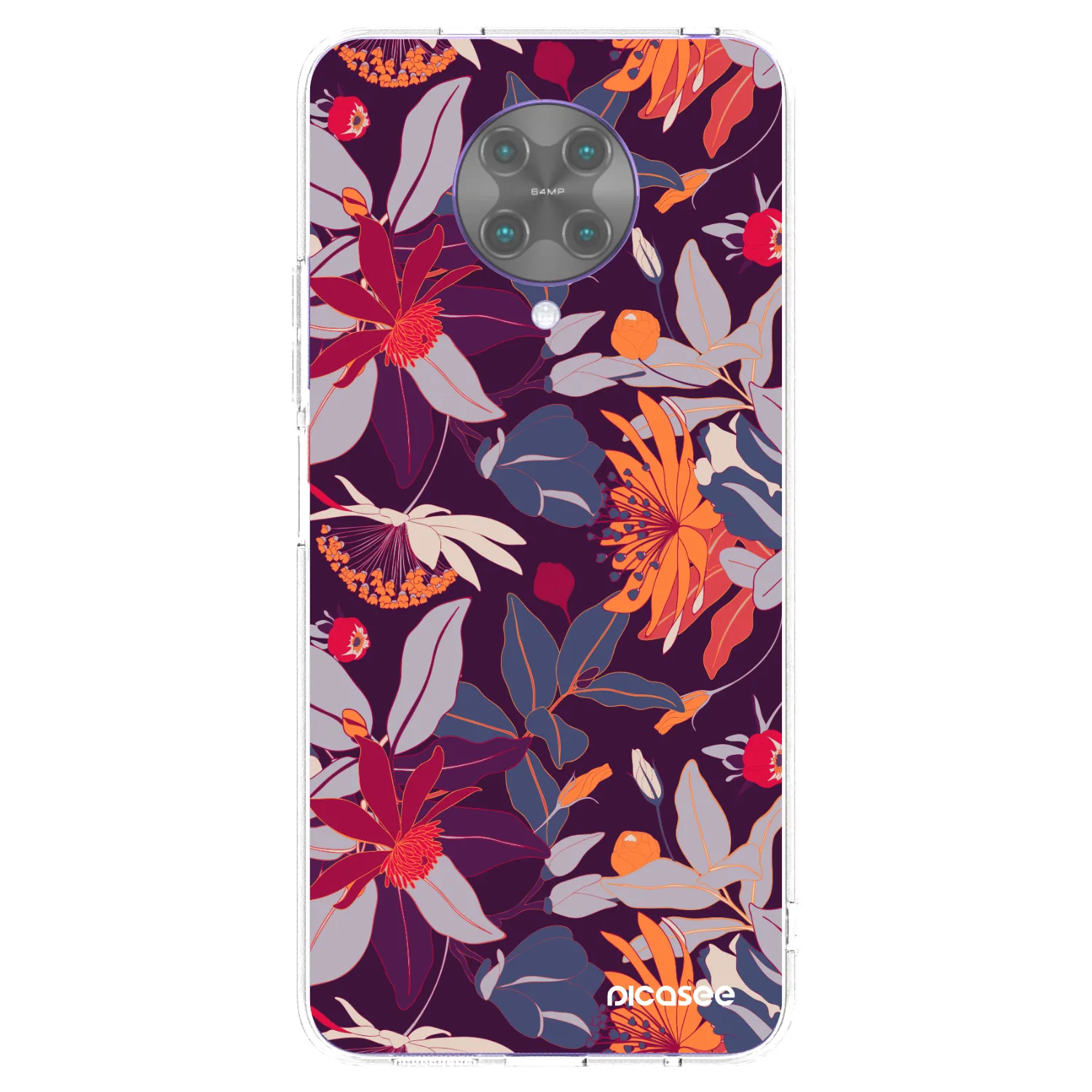 Picasee husă transparentă din silicon pentru Xiaomi Poco F2 Pro - Purple Leaf