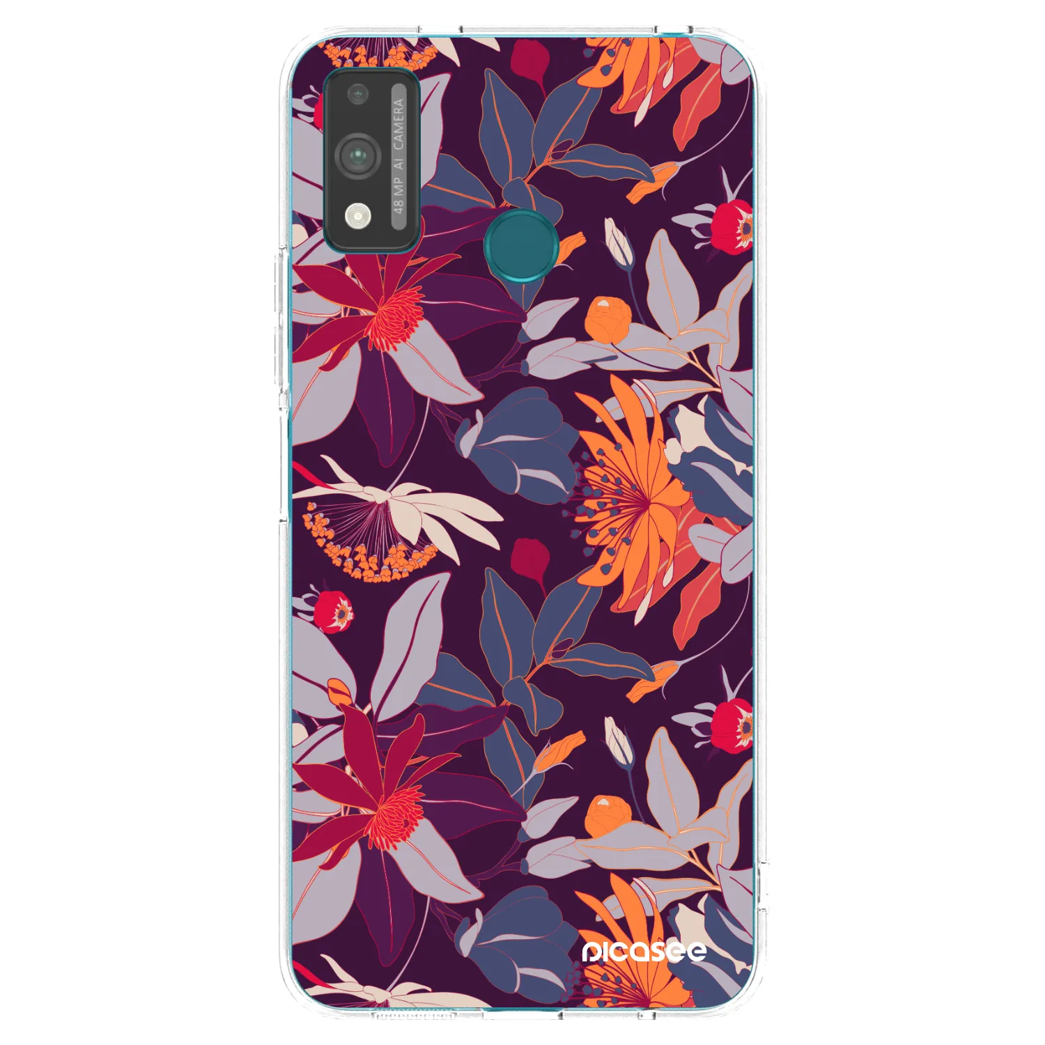 Picasee husă transparentă din silicon pentru Honor 9X Lite - Purple Leaf