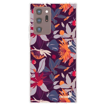 Picasee husă transparentă din silicon pentru Samsung Galaxy Note 20 Ultra - Purple Leaf