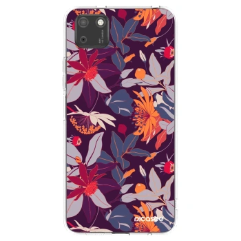 Picasee husă transparentă din silicon pentru Huawei Y5P - Purple Leaf