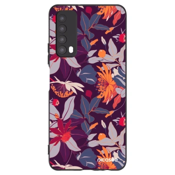 Picasee husă neagră din silicon pentru Huawei P Smart 2021 - Purple Leaf