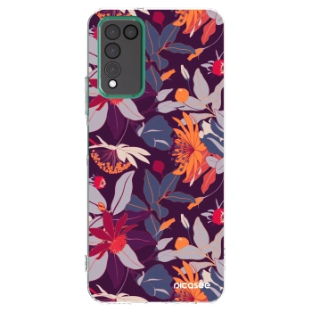 Picasee husă transparentă din silicon pentru Honor 10X Lite - Purple Leaf