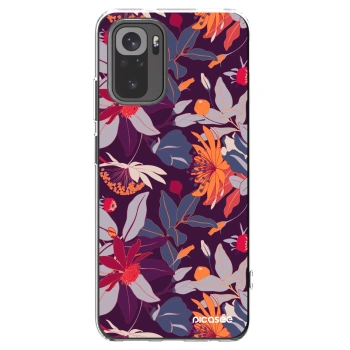 Picasee husă transparentă din silicon pentru Xiaomi Redmi Note 10 - Purple Leaf