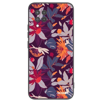 Picasee husă neagră din silicon pentru Samsung Galaxy A42 A426B - Purple Leaf