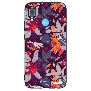 Picasee husă neagră din silicon pentru Huawei P20 Lite - Purple Leaf