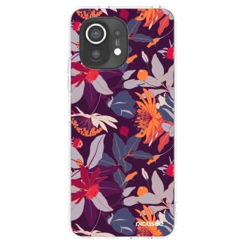 Picasee husă transparentă din silicon pentru Xiaomi Mi 11 - Purple Leaf