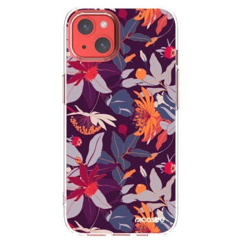 Picasee husă transparentă din silicon pentru Apple iPhone 13 - Purple Leaf