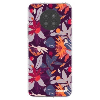 Picasee husă transparentă din silicon pentru Huawei Nova 8i - Purple Leaf
