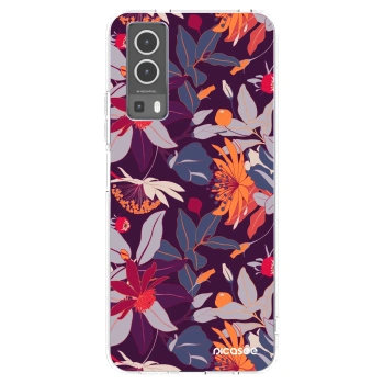 Picasee husă transparentă din silicon pentru Vivo Y72 5G - Purple Leaf