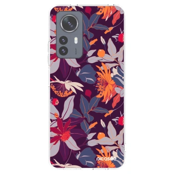 Picasee husă transparentă din silicon pentru Xiaomi 12 Pro - Purple Leaf