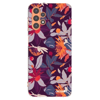 Picasee husă transparentă din silicon pentru Samsung Galaxy A13 4G A135 - Purple Leaf