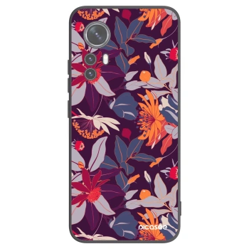 Picasee husă neagră din silicon pentru Xiaomi 12X - Purple Leaf