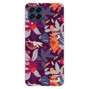 Picasee husă transparentă din silicon pentru Samsung Galaxy M53 5G - Purple Leaf