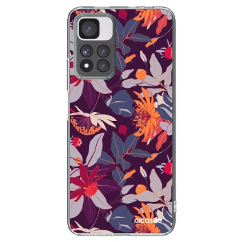 Picasee husă transparentă din silicon pentru Xiaomi Redmi Note 11 Pro+ 5G - Purple Leaf