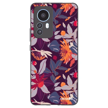 Picasee husă neagră din silicon pentru Xiaomi 12T - Purple Leaf